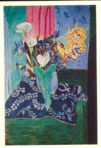 Henri Matisse, Azure Vase of Flowers on Blue Tablecloth