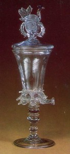 Late 1600s Colourless and lilac glass, free blowing By Indrik Lerin, Izmailovo Glasshouse History Museum, Moscow