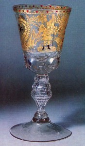 1750s Colourless glass with facet-cutting, engraving and gilding Maltsov Glasshouse History Museum, Moscow