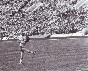Fussball-Maskottchen der schwedischen Auswahl. Lushniki, 1973