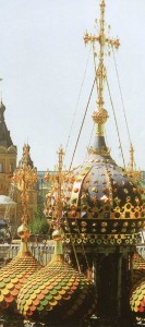 Nizhny Novgorod city on the Volga river. The dome Church of the Nativity.