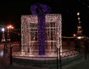 The decoration of the new year squares.