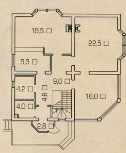 The plan of the 1st floor of a house with a soul.