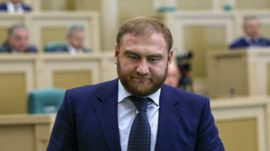Russian Senator Detained on Murder Charges Inside Parliament