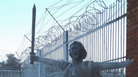 Russian Prisoners Create ‘Motherland’ Sculpture Out of Snow