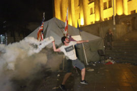 Georgians Angry Over Russian Lawmaker’s Visit Try to Storm Parliament