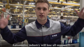 Russian Workers Rap Against Sanctions, Protest at U.S
