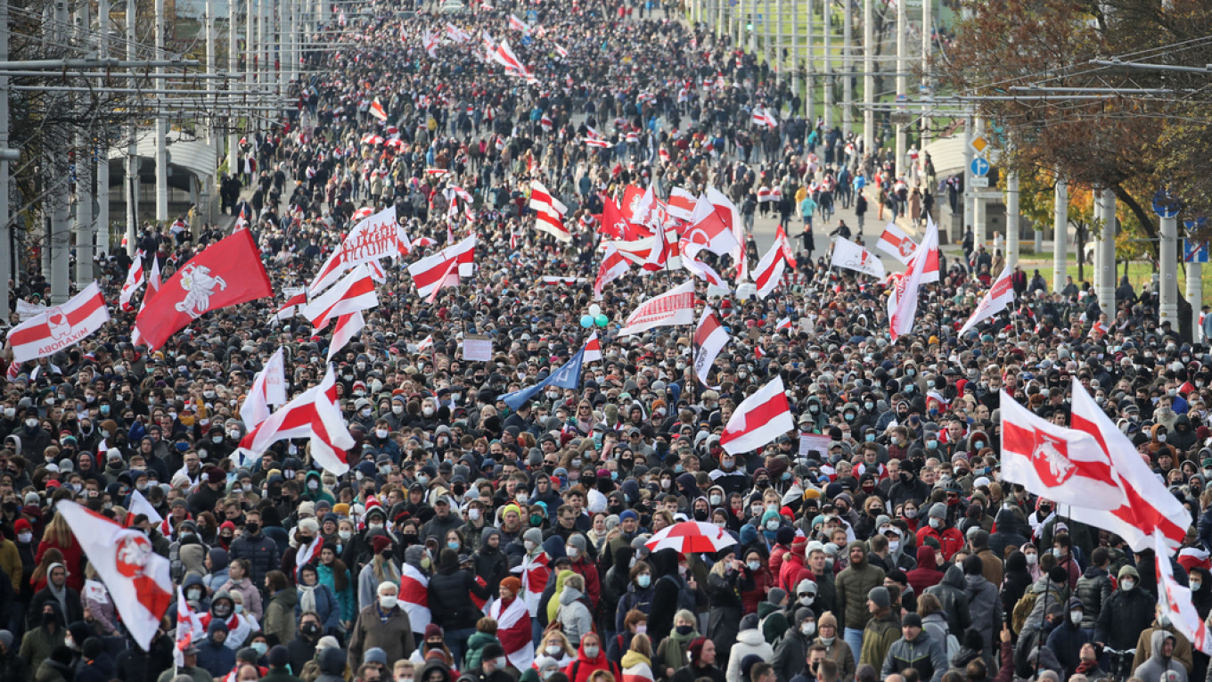  Belarus has seen historic anti-government protests. Natalia Fedosenko / TASS 