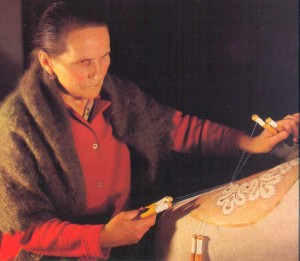 Eldest Vologda lace maker Nina Vasilyeva
