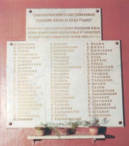 The Board of Honour in memory