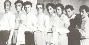 K.N. Igumnov together with his pupils. N.G. Igumanov, G.D. Bublikov, T.S. Levit, K.S. Sorokin, Ya. I. Milstein, A.L. Joheles, Ya.V. FLiere, T.L. Logovinsky (1930).