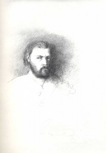 Y. Polonsky. Self-portrait. 1862. Pencil on paper. 26.2x21.2. From Y. Polonsky's skctchhook.