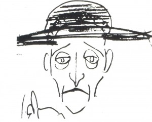 A caricature of A. Blok