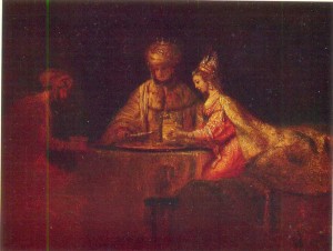 Rembrandt, Ahasuerus, Haman and Esther
