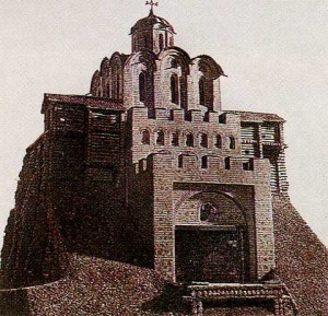 Golden Gate in Kiev, built in Yaroslavl the Wise. XI century