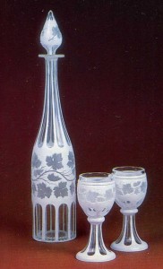 Colourless and milk glass with facet-cutting and engraving St. Petersburg Imperial Glass Factory History Museum, Moscow