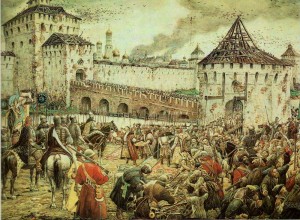 The expulsion of Polish invaders from the Moscow Kremlin in 1612 Artist E.Lissner