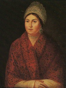 Vasilisa Kozhin - partisan. Artist Smirnov. 1813
