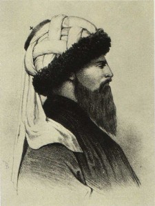 Shamil. Lithograph from Chavchavadze's original. 1858.