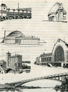 The first largest constructions from monolithic reinforced concrete in the USSR