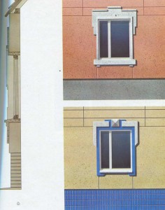Window frames of houses