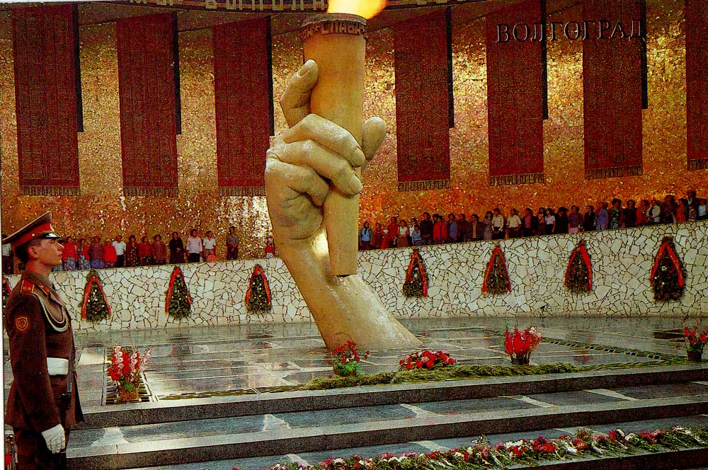 Eternal flame in a hall of Military glory on Mamayevom a barrow