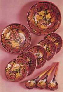  N. Veselov. Table set with ornament "berries currants. "
