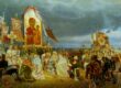 Prayer service at Borodino. Artist Zaitsev.