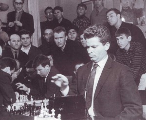 Boris Spassky, chess World Ex-Champion meeting the readers of Leninskaya Smena youth newspaper