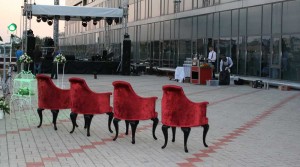 Exquisite furniture looks favorably on the street in good weather