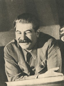 Stalin at a meeting of leaders of livestock).
