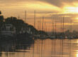 Boats at sunset.