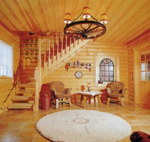 in a wooden house