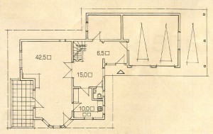 Plan 1st floor of the wooden house.