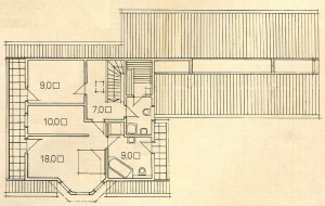 Plan 2 storey wooden house.