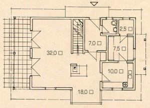 Plan 1 floor of a modern country house.