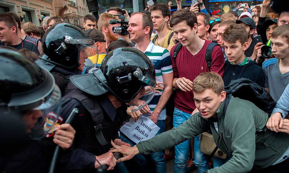 Over 130 adolescents detained in Moscow during Monday’s opposition rally