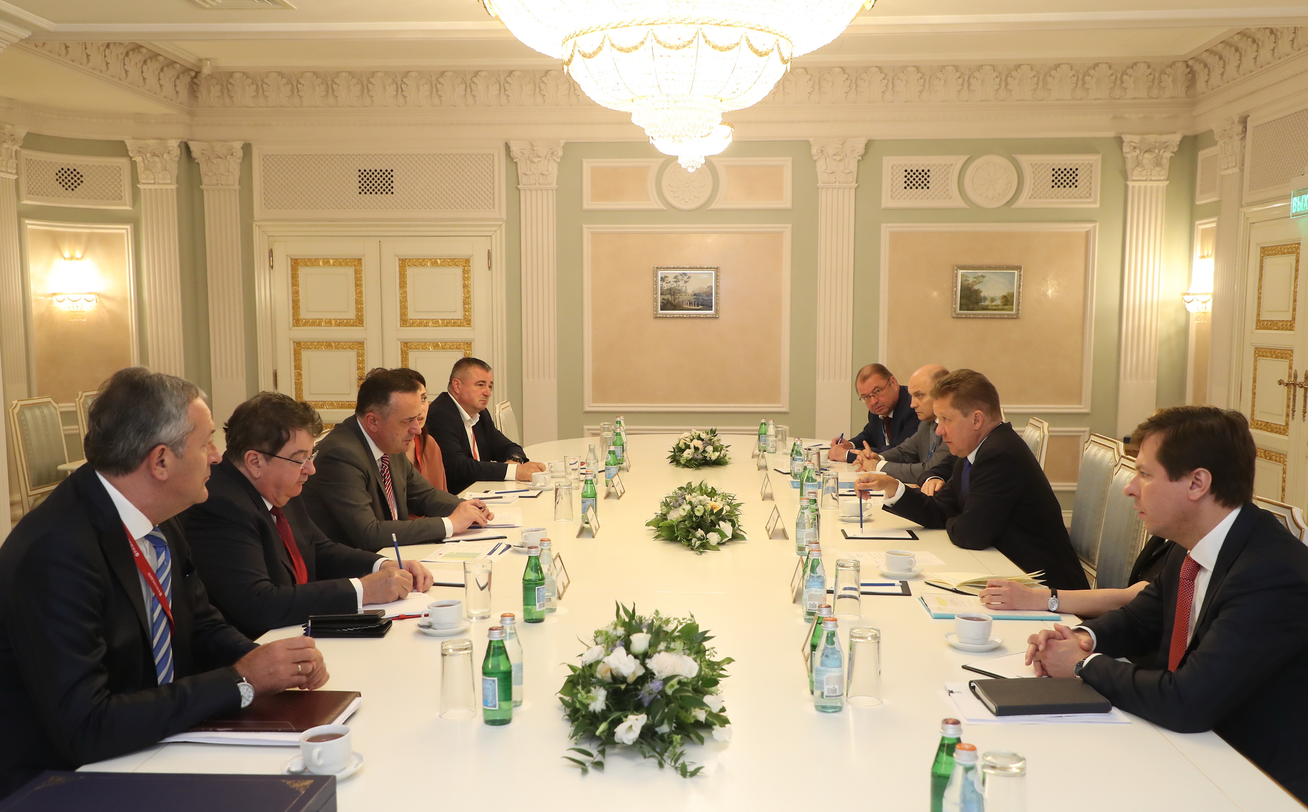 Alexey Miller and Serbian Minister of Mining and Energy Aleksandar Antic review status of joint projects