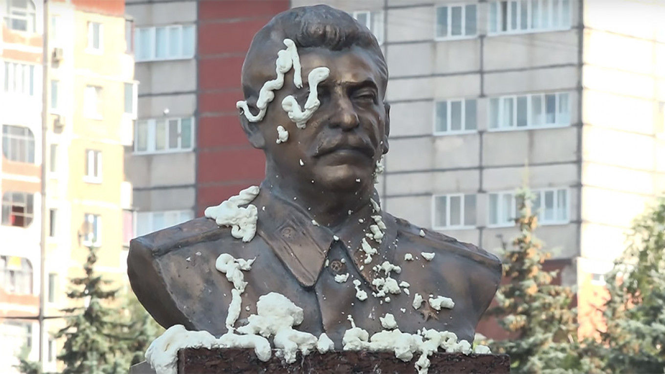 Assailants Attack Stalin Sculpture and Communist Party Office in Russia