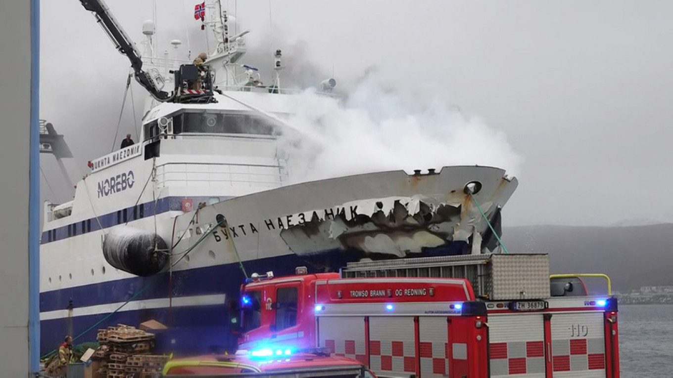 Russian Fishing Boat Catches Fire in Norway, Injuries Reported
