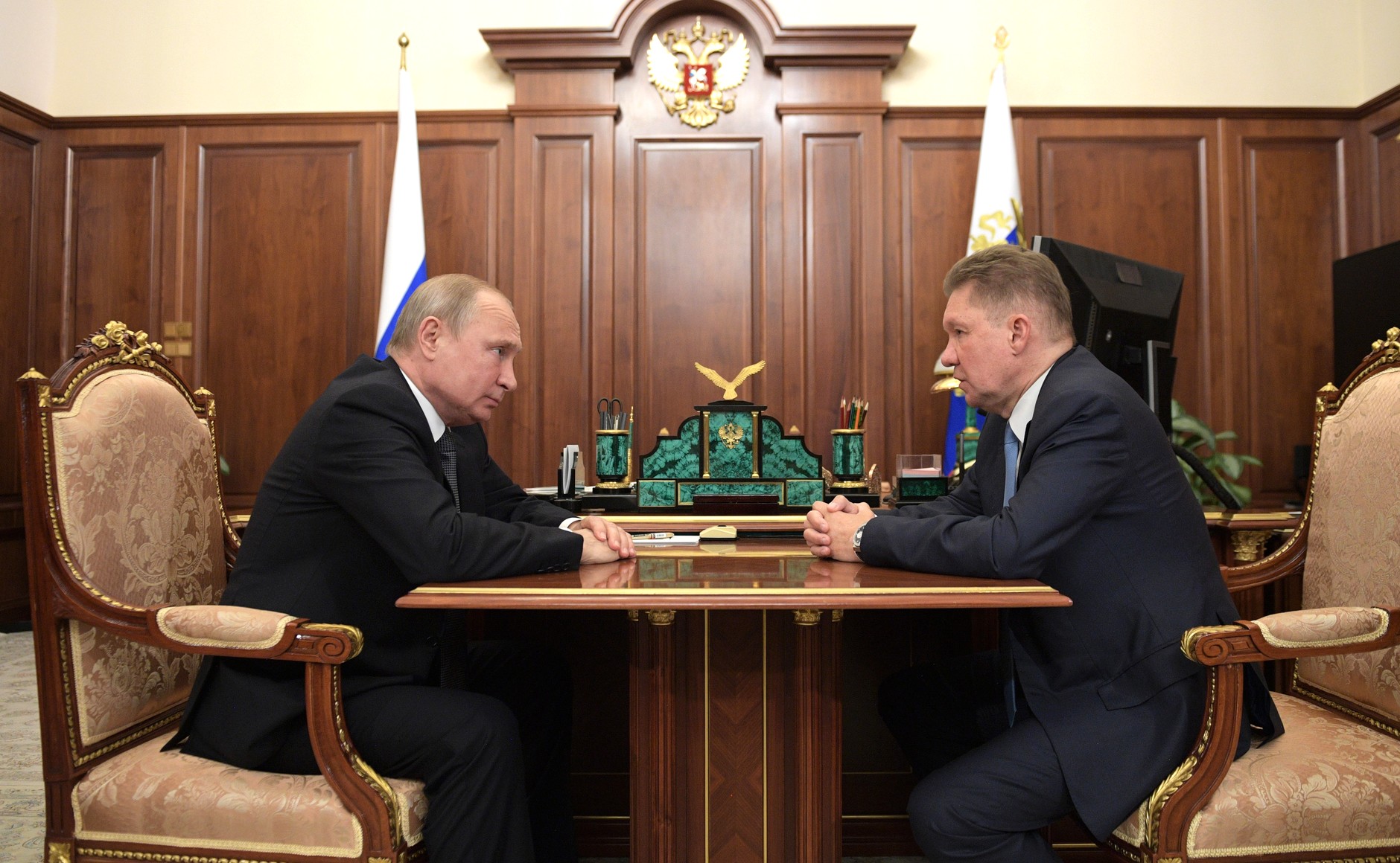 Working meeting between Vladimir Putin and Alexey Miller