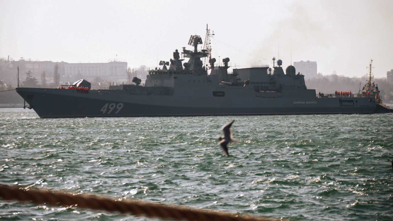 Russia Stages Black Sea Warship Drills Amid U.S. Destroyer Presence