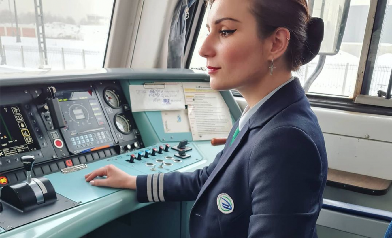 Russia’s First Female Train Driver Gets Behind the Wheel