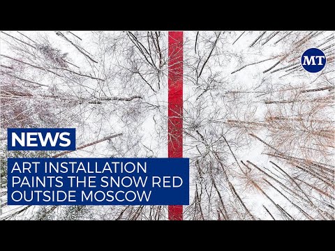 Art Installation Paints the Snow Red Outside Moscow