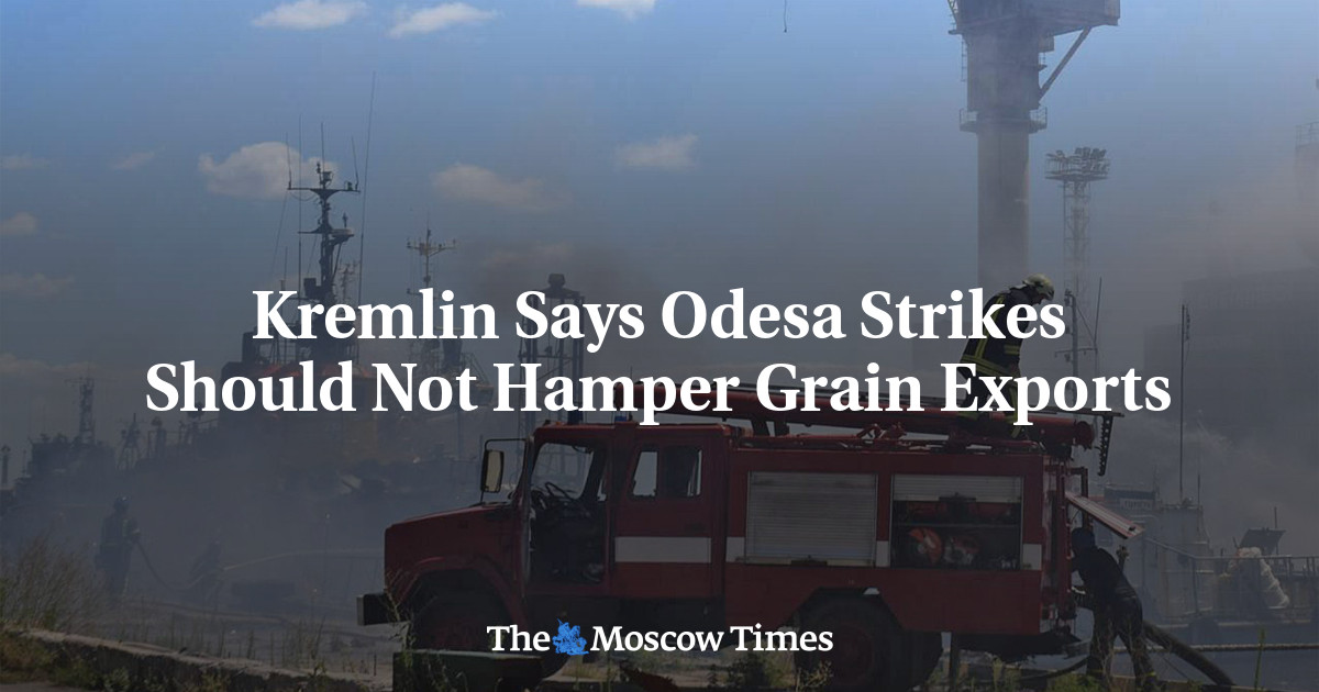 Kremlin Says Odesa Strikes Should Not Hamper Grain Exports
