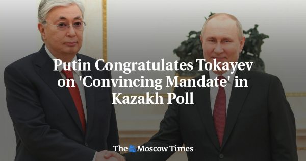 Putin Congratulates Tokayev on ‘Convincing Mandate’ in Kazakh Poll