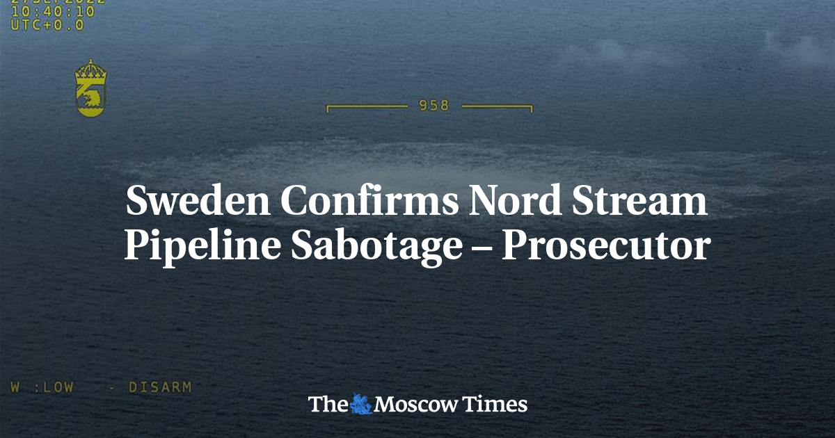 Sweden Confirms Nord Stream Pipeline Sabotage – Prosecutor