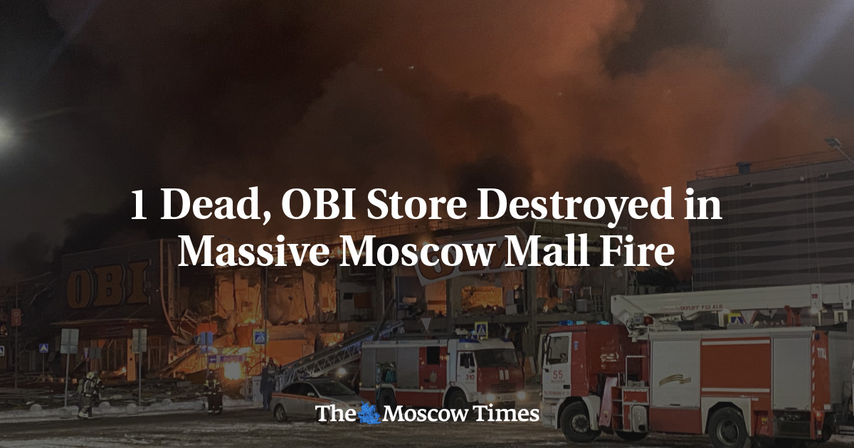 1 Dead, OBI Store Destroyed in Massive Moscow Mall Fire