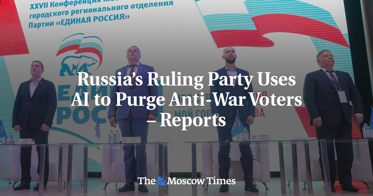 Russia’s Ruling Party Uses AI to Purge Anti-War Voters – Reports