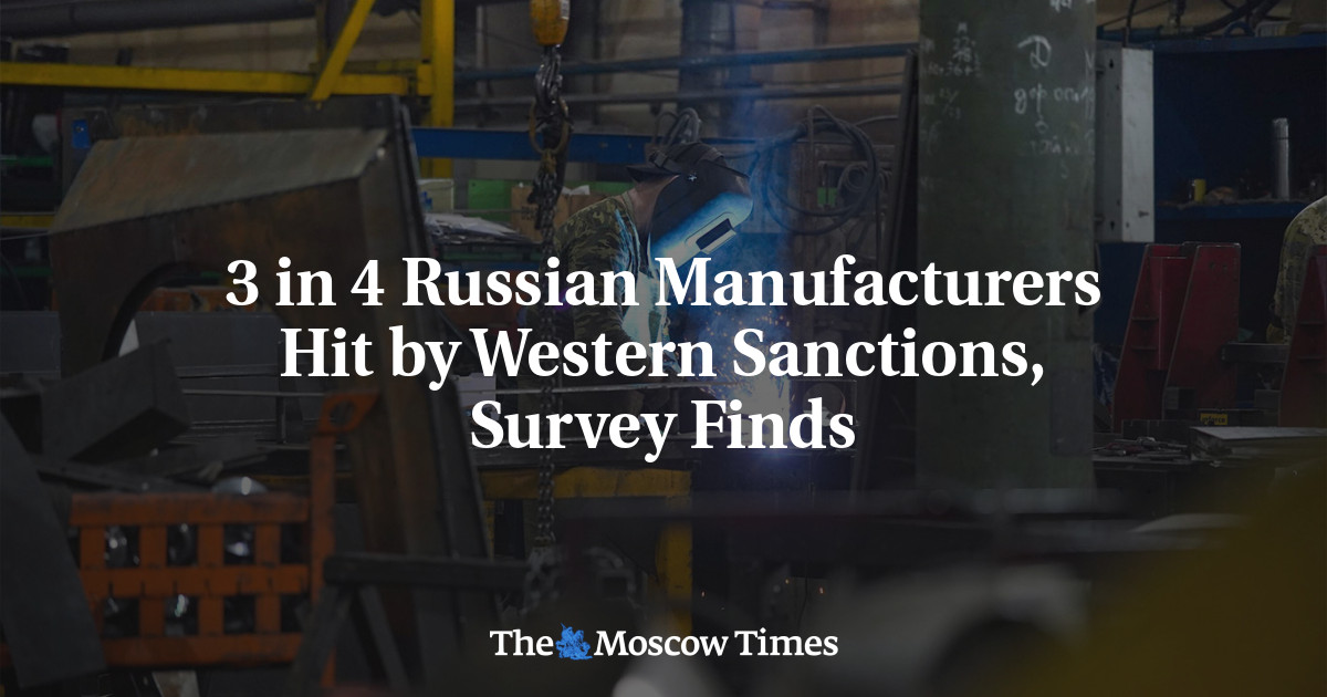 3 in 4 Russian Manufacturers Hit by Western Sanctions, Survey Finds